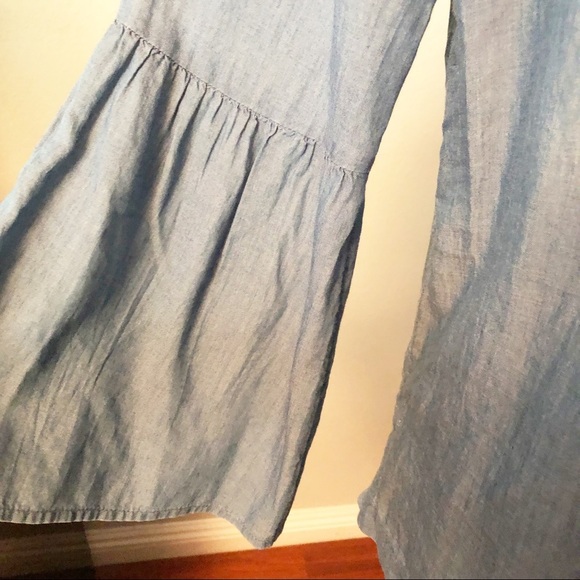 LOFT Softened Peasant Denim Top Blouse - Picture 3 of 5